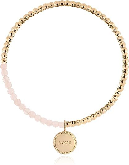 Katie Loxton Signature Stone Faceted Womens Gold Plated Stretch Charm Beaded Bracelet | Amazon (US)