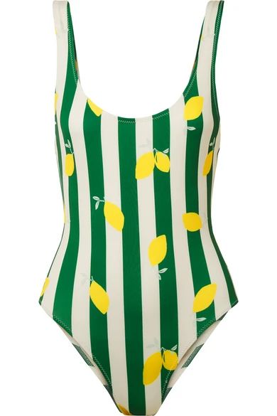 Solid & Striped - The Anne-marie Printed Swimsuit - Emerald | NET-A-PORTER (US)