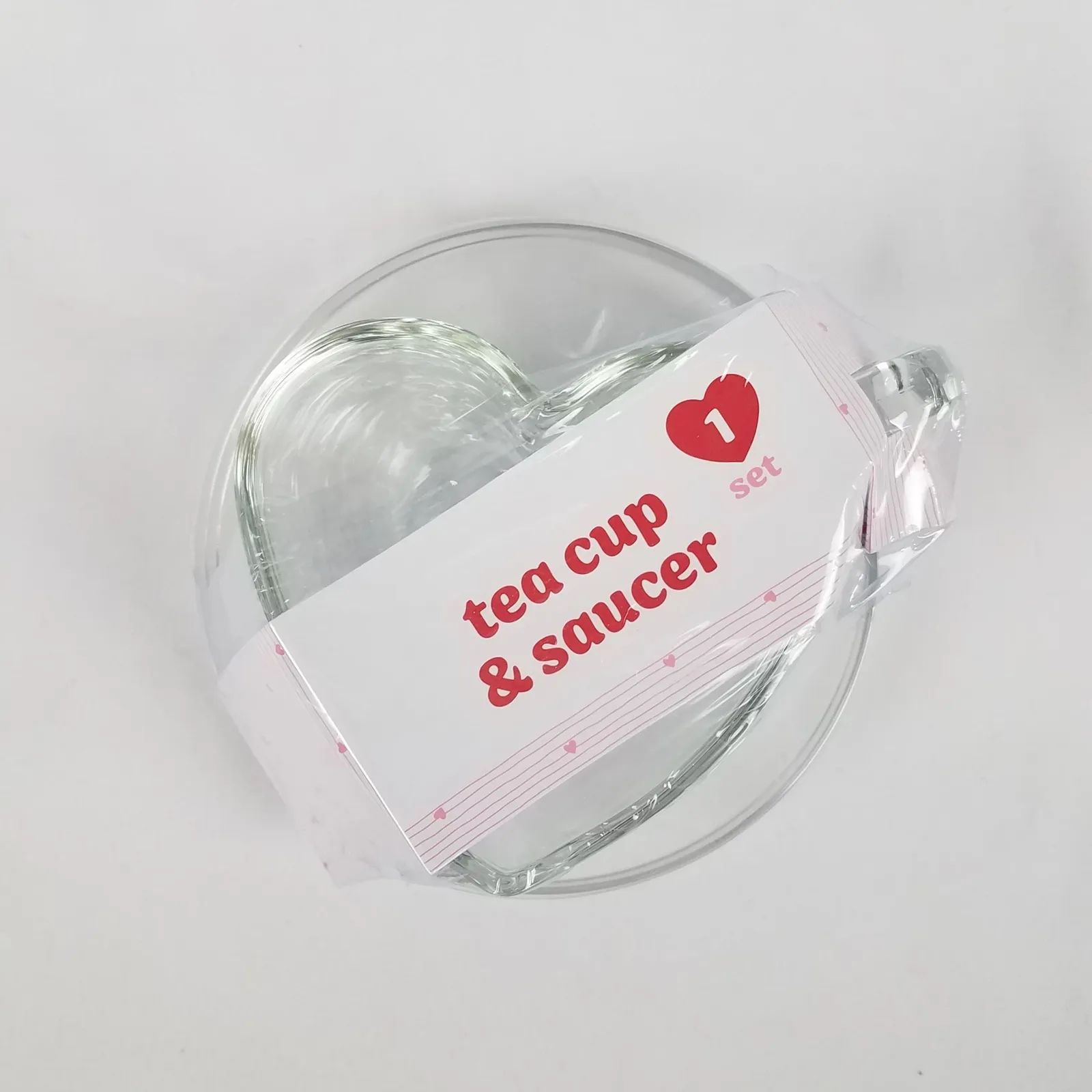 Valentine's Clear Glass Heart Shaped Tea CUP & SAUCER SET Target Bullseye Pla...  | eBay | eBay US