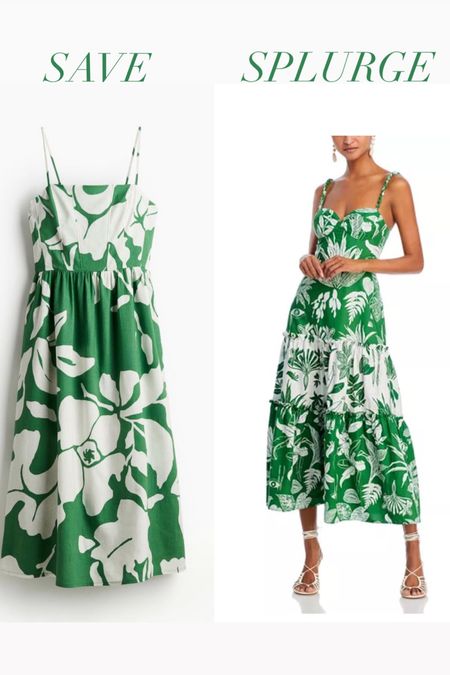 Love both these green print midi dresses!  Spring dress, summer dress 

#LTKover40 #LTKSeasonal #LTKstyletip
