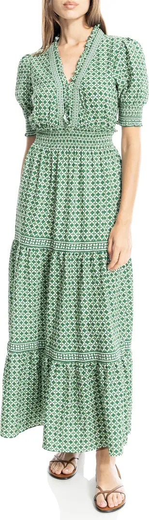 Floral Short Sleeve Tiered Maxi Dress | Nordstrom Rack