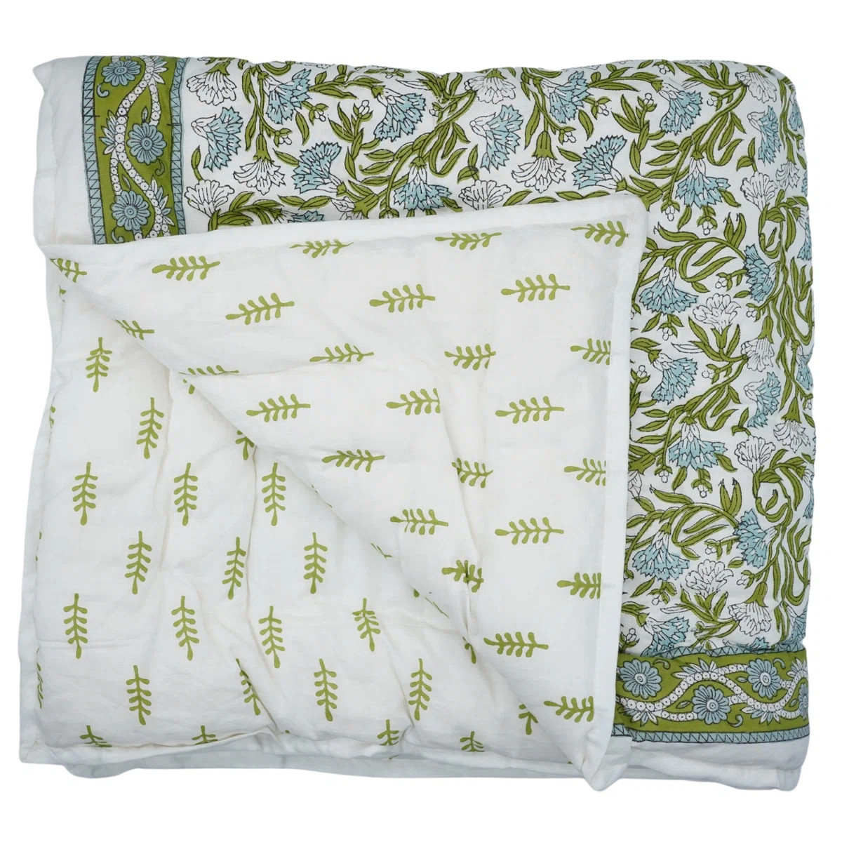 Fabdivine Luxury Block Printed Quilt – Hand Stitched -Thorny Stems | Wayfair North America