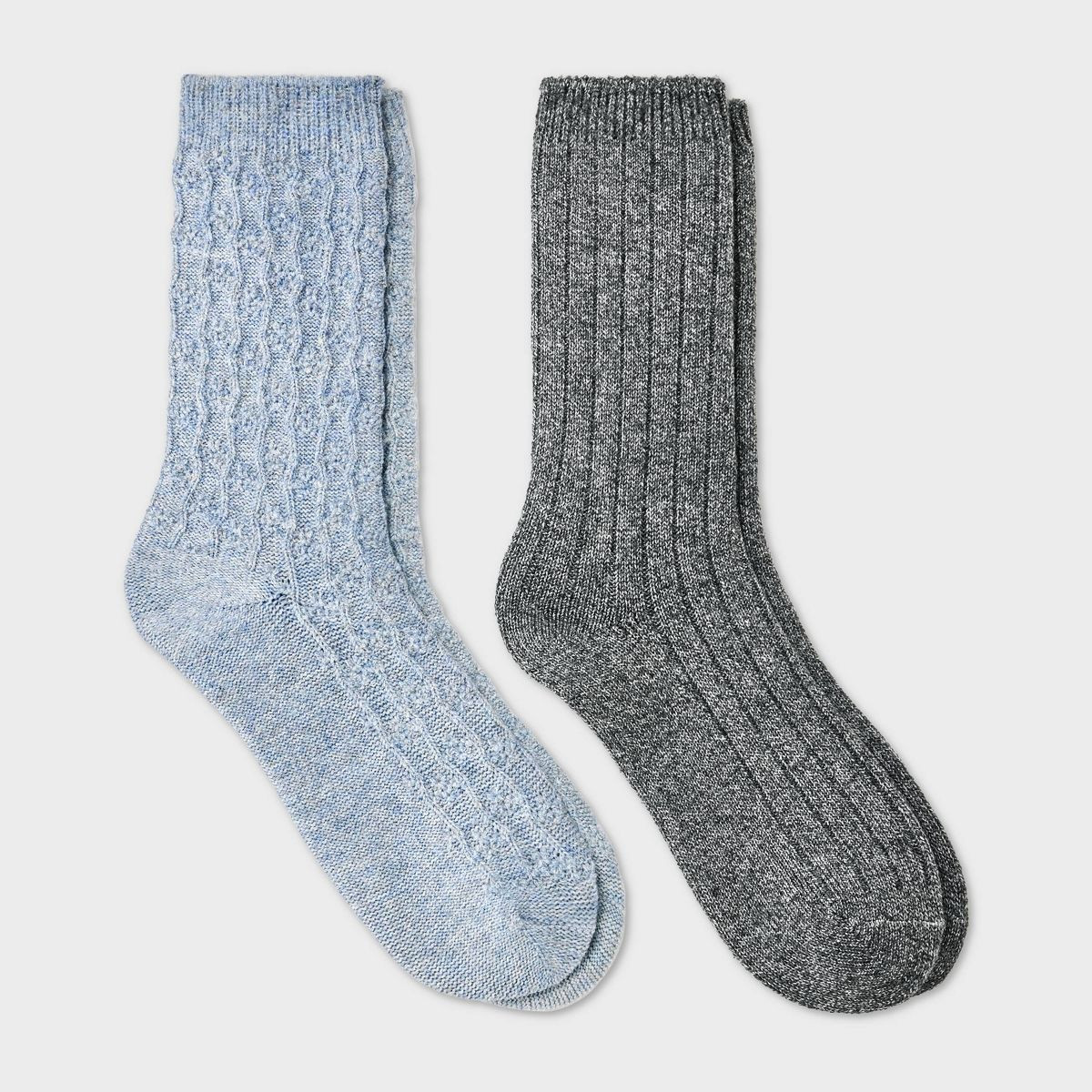 Women's Brushed Terry Lined 2pk Cozy Crew Socks - Auden™ 4-10 | Target