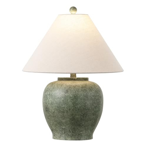 SAFAVIEH Lighting - Dylan 22-Inch Resin Table Lamp - Antique Green - Rustic Farmhouse Sculpted Body Design - Ideal for Living Room, Bedroom, Entryway, Home Office - LED Bulb Included (TBL4560A) | Amazon (US)