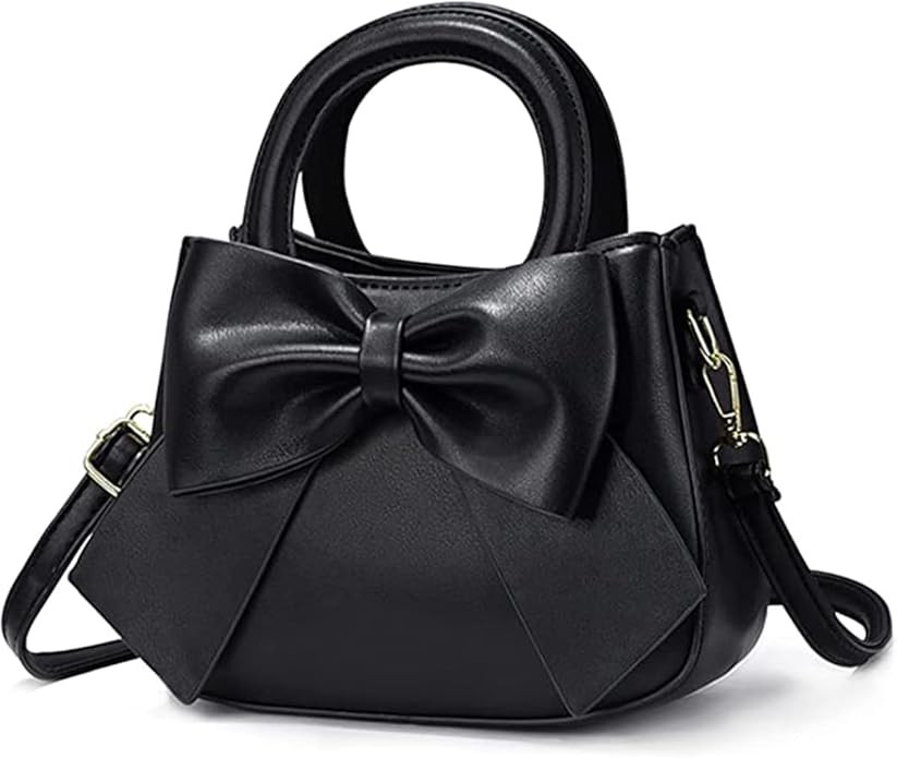 Designer Small Handbags for Women with Top Carry Handle and Cute Bow Knot,Leather Purses and Over... | Amazon (US)