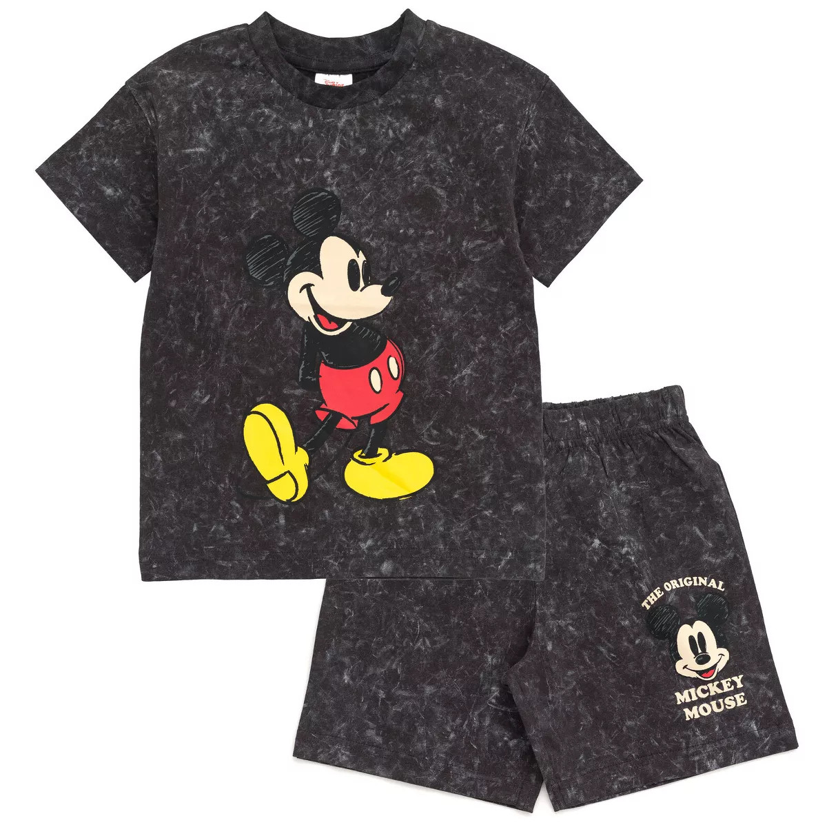 Disney Mickey Mouse Pluto Toddler Boys Vintage Drop Shoulder T-Shirt and Shorts Outfit Set Black ... | Target