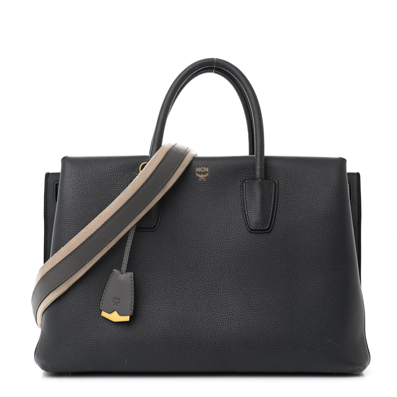 MCM Grained Calfskin Large Milla Tote Phantom Grey 1682425 | FASHIONPHILE (US)