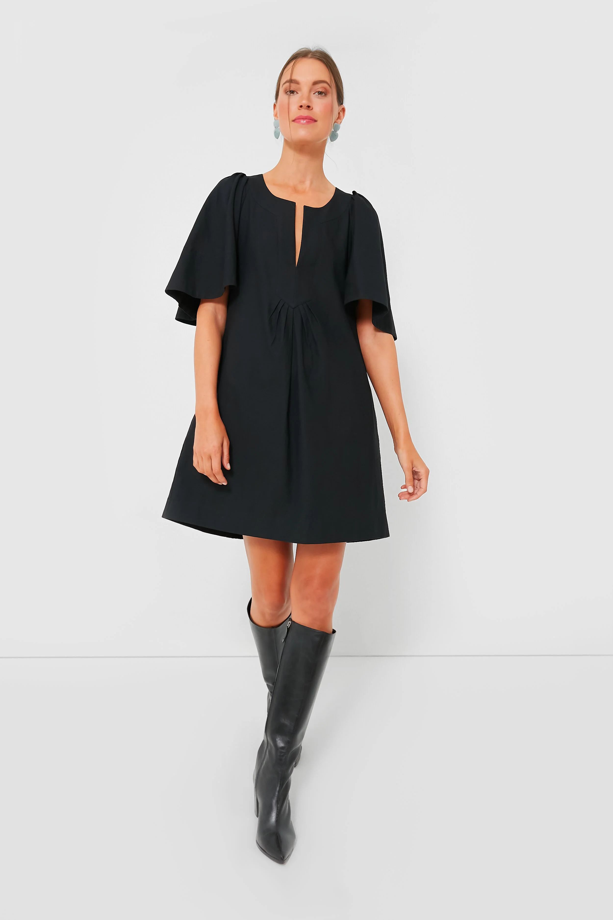 Black Finley Flutter Sleeve Dress | Tuckernuck (US)