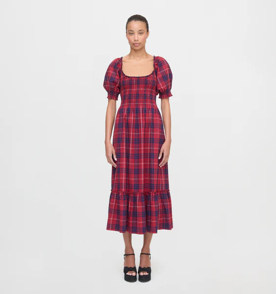 The Louisa Nap Dress - Cherry Tartan | Hill House Home US