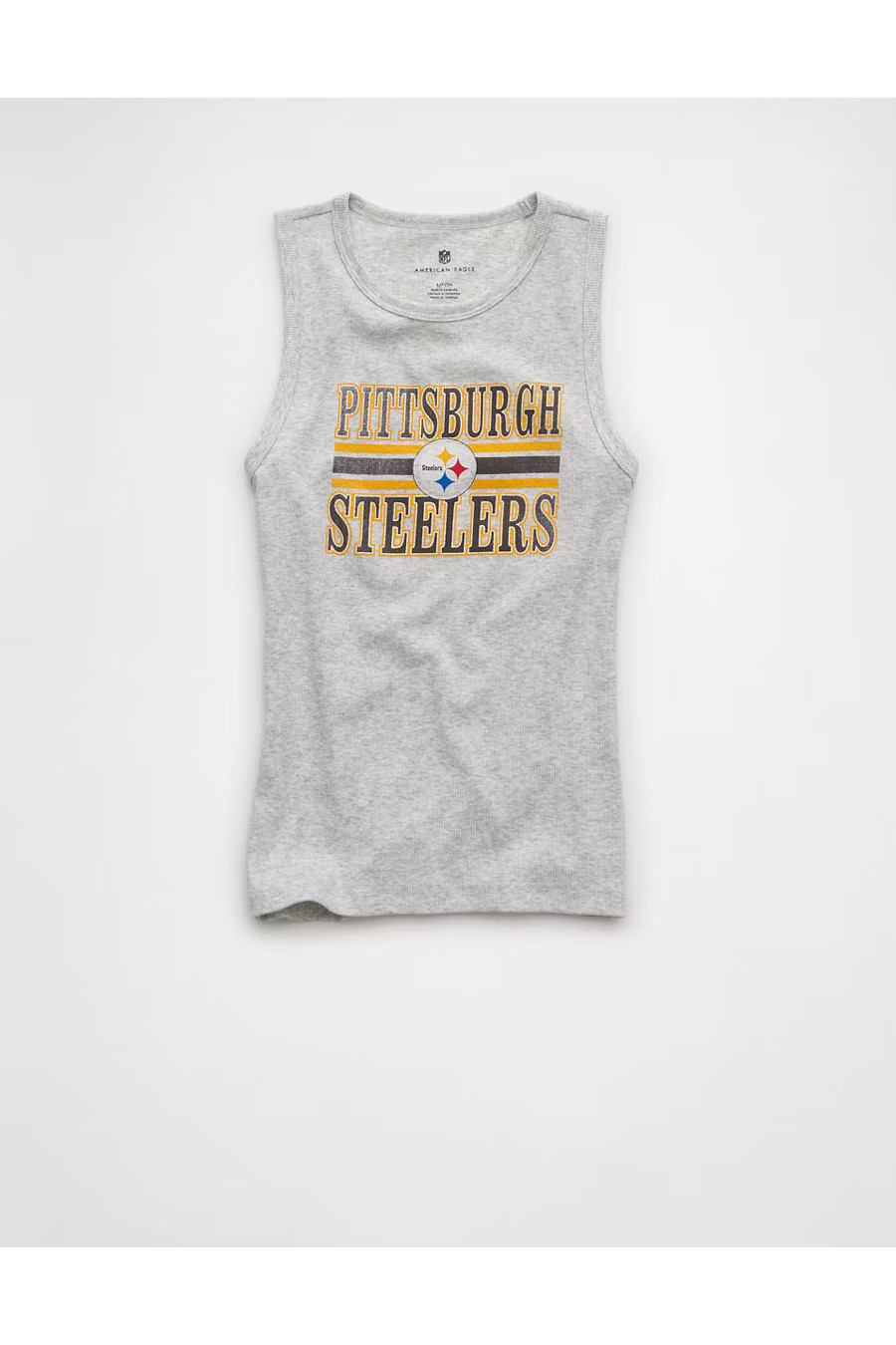 NFL Pittsburgh Steelers Graphic Tank Top Women's Charcoal Heather Gray L | American Eagle Outfitters (US & CA)