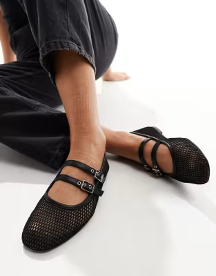 Bershka mesh ballet pumps in black | ASOS | ASOS (Global)