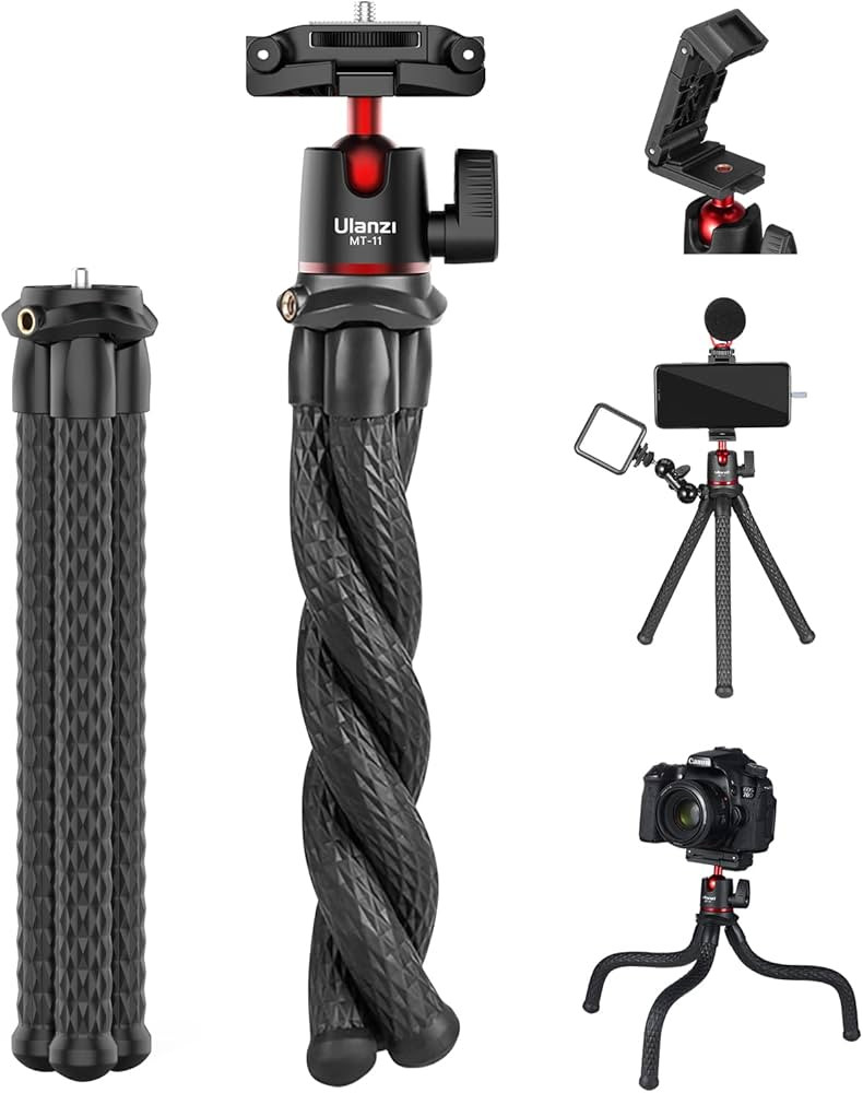 Amazon.com : ULANZI Camera Tripod, Mini Flexible Stand with Hidden Phone Holder w Cold Shoe Mount... | Amazon (US)
