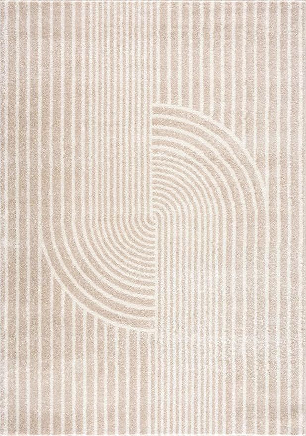 Abani Rugs Beige Arch Pattern Knot Modern Print Premium Area Rug - Contemporary No-Shed Neutral 7... | Amazon (US)