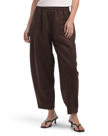 Faux Suede Barrel Pants For Women, Spandex/Polyester/Suede | TJ Maxx