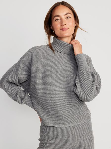 Cropped Rib-Knit Turtleneck Sweater for Women | Old Navy (US)