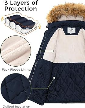WenVen Women's Winter Warm Military Parka Jacket with Detachable Faux fur Hood | Amazon (US)