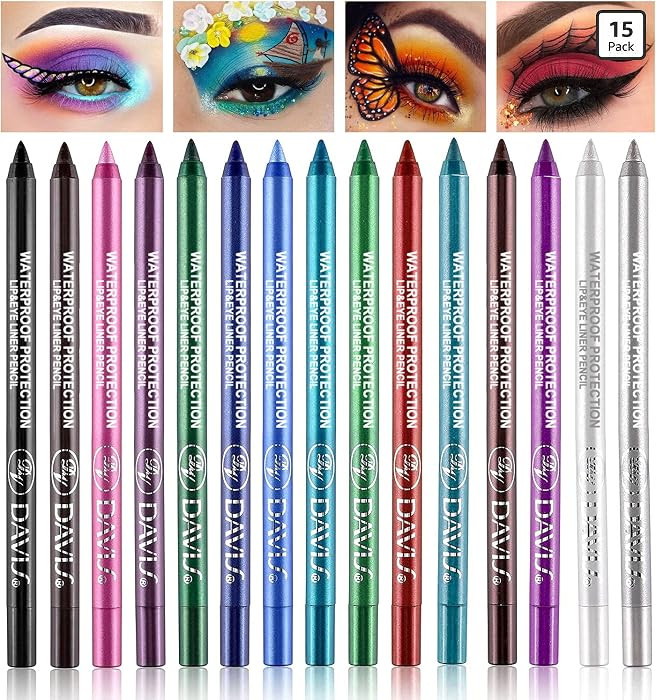 LemonSac 15PCS Colorful Eyeliner Pen Set, Eye Shadow Pencil, Pearl & Matte Metallic Glitter Eyeli... | Amazon (US)