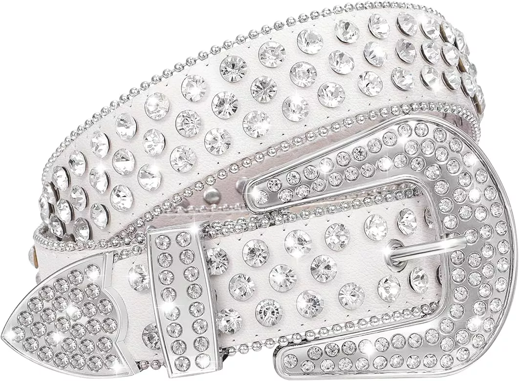 Whippy Women's Rhinestones Leather Belt