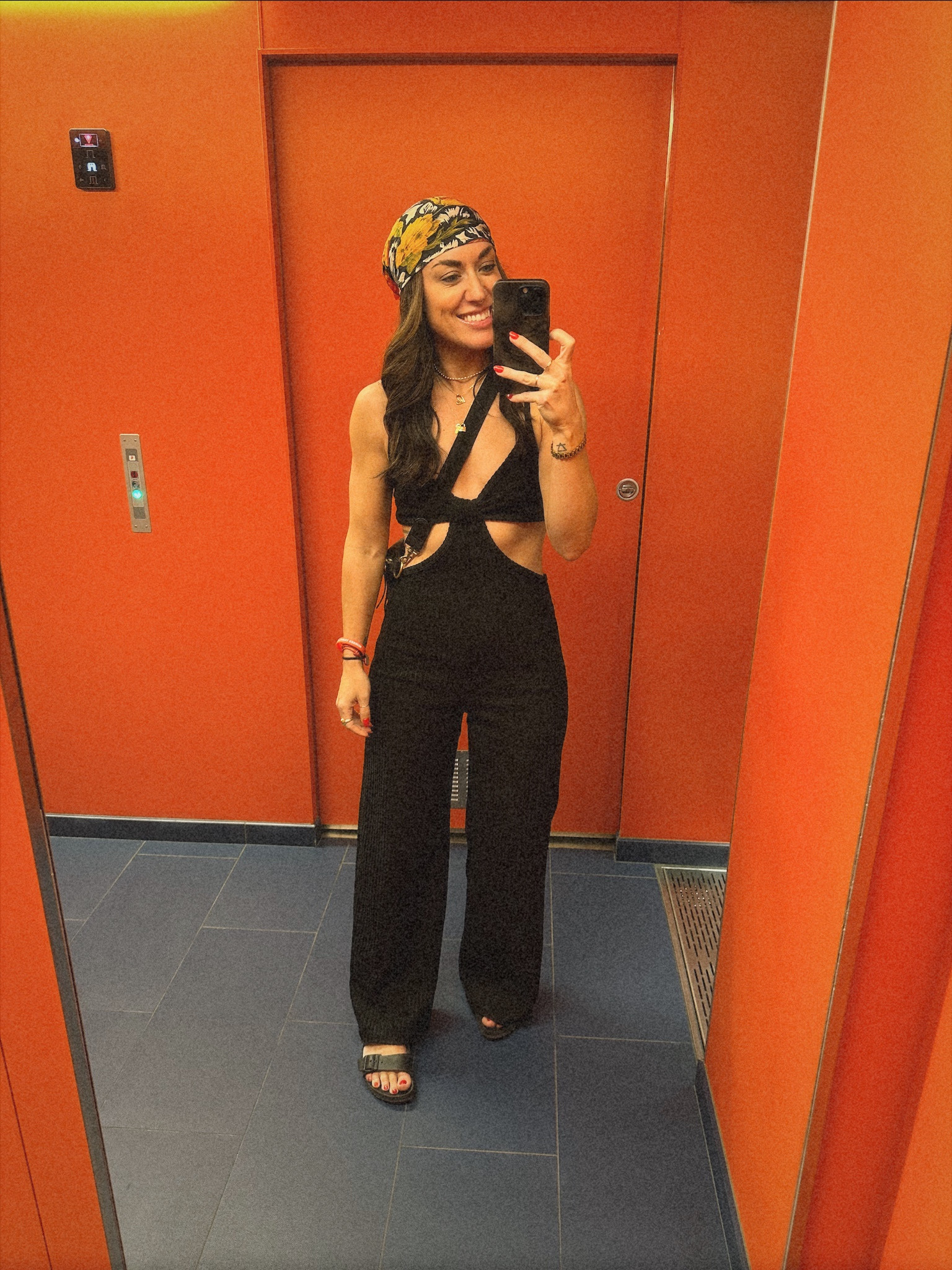 Not sure what we love more, cutouts or a good bathroom selfie. 🖤
I’m 5’5” so this jumpsuit is definitely short (I got a medium, runs small). Would have been too short to wear with heels  

#LTKshoecrush #LTKunder100