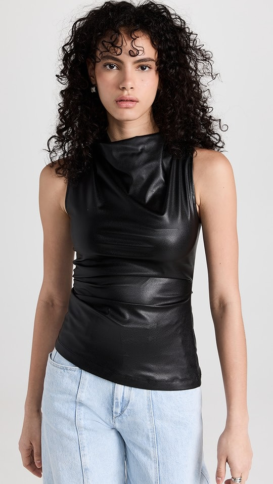 Faux Leather Top | Shopbop