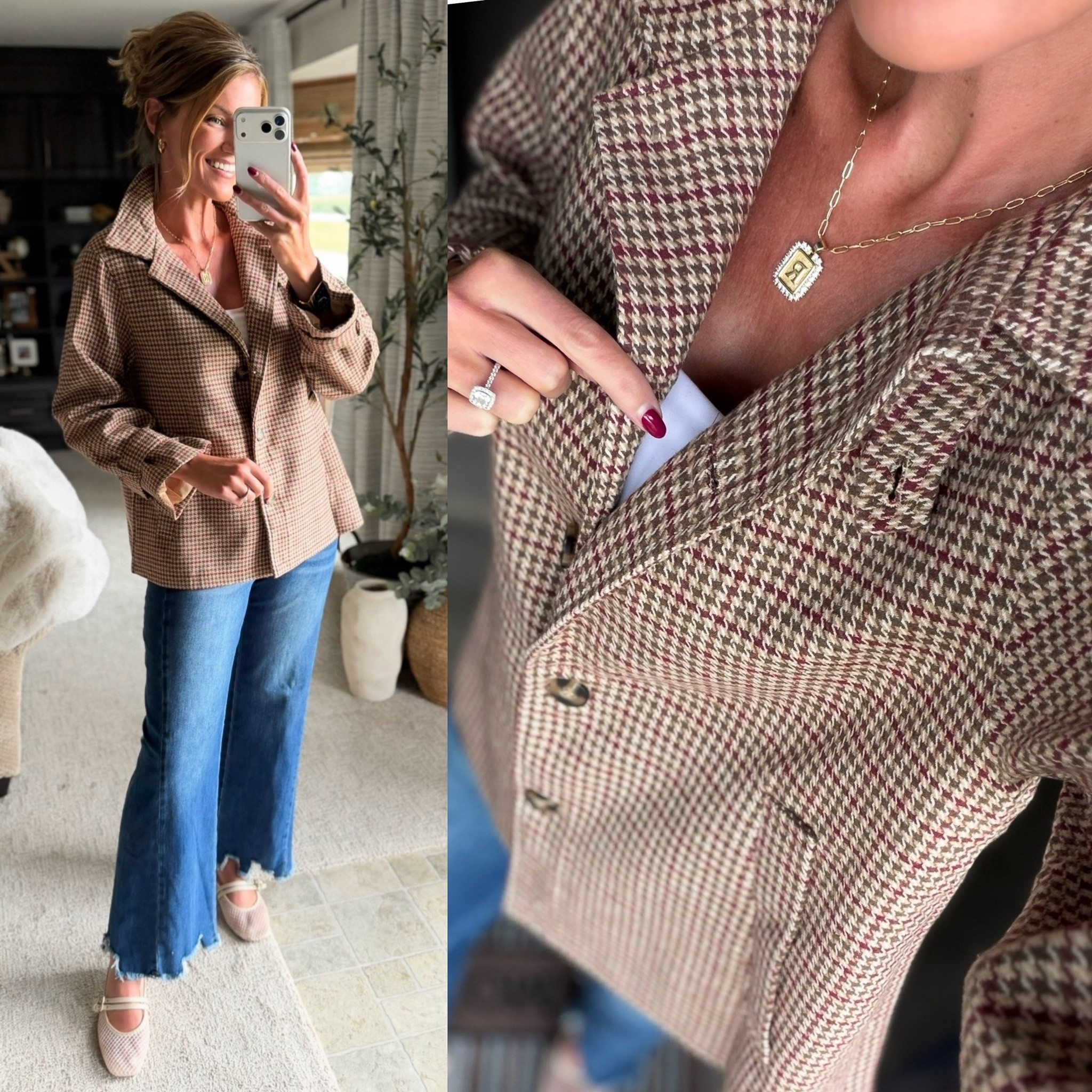 Amazon new arrival. How cute is this new jacket?! The plaid print is perfection. 
Wearing small
Jeans/ 6

#LTKSeasonal #LTKOver40