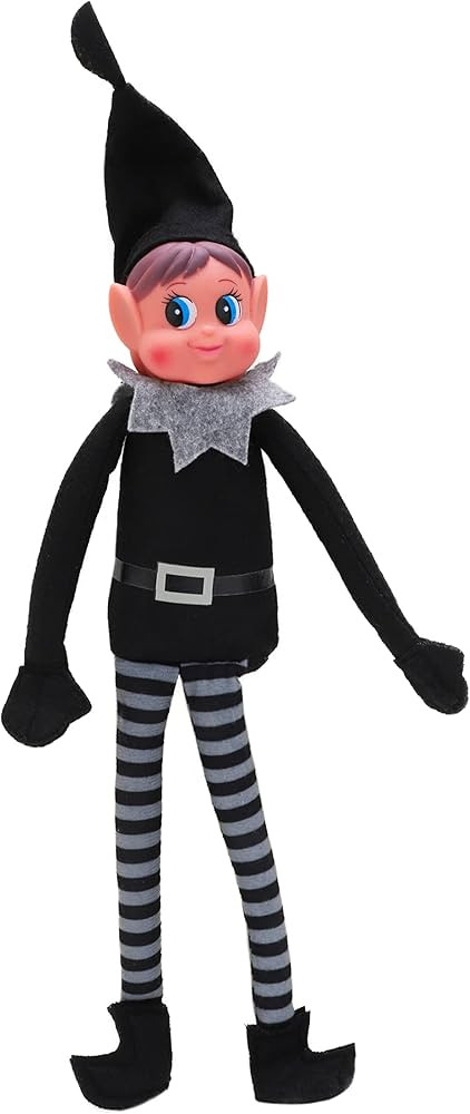 Toyland® Elves Behavin Badly 12 Inch Girl Elf with Black Clothing Soft Toy with Long Legs, Soft ... | Amazon (US)