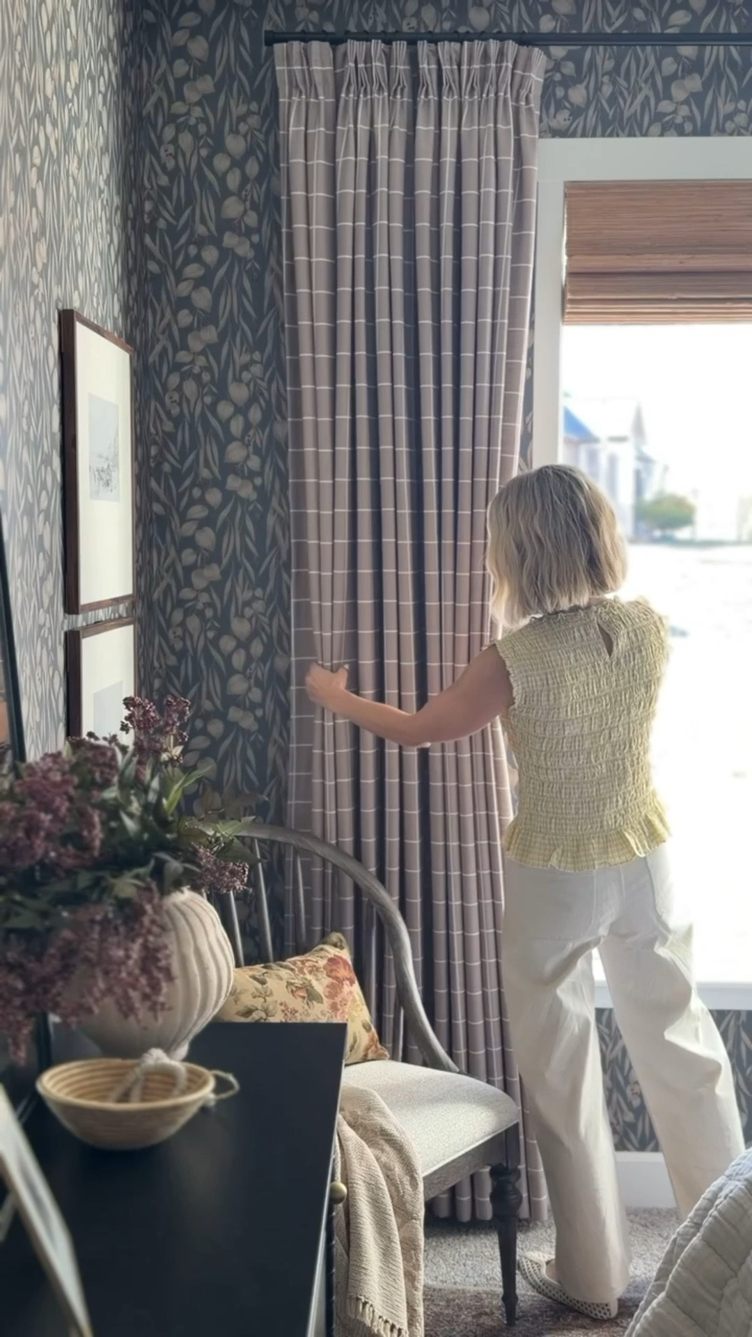 These stunning curtains from Two Pages add so much texture and dimension to a space!! I have the beautiful Stefana Silber Linen windowpane in gray beige. The woven blinds are Kula Sandy Beach! 

#LTKHome