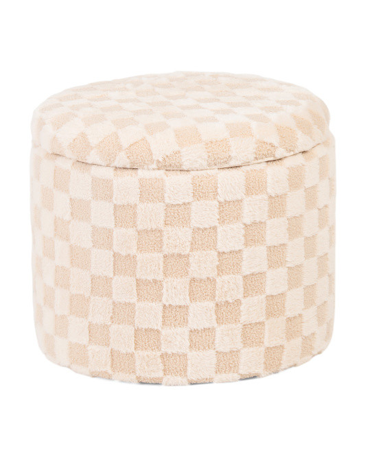 20x17 Storage Tonal Checkered Ottoman | TJ Maxx