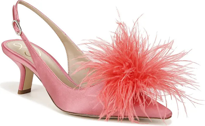 Bianka Feather Slingback Pump (Women) | Nordstrom Rack