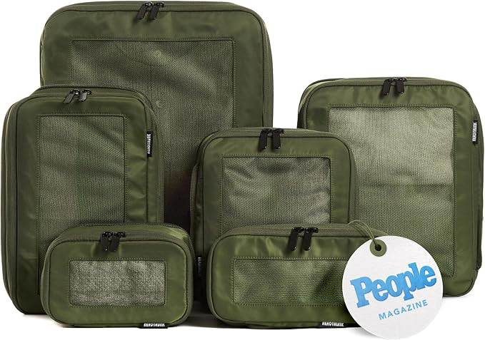 Compression Packing Cubes for Travel, 6-Pack, Olive | Amazon (US)