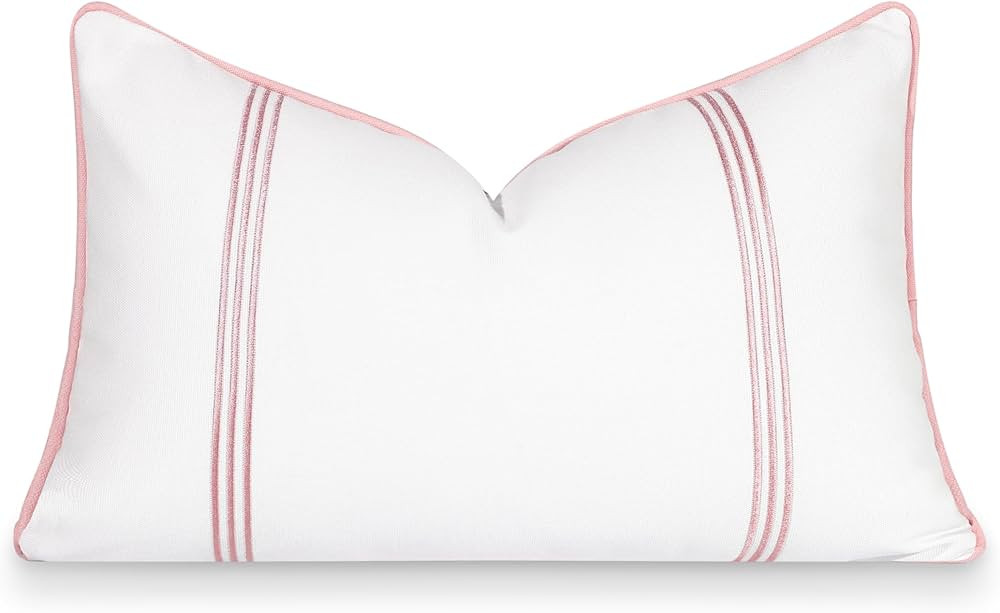 Hofdeco Premium Coastal Patio Indoor Outdoor Lumbar Pillow Cover Only, 12"x20" Water Repellent fo... | Amazon (US)