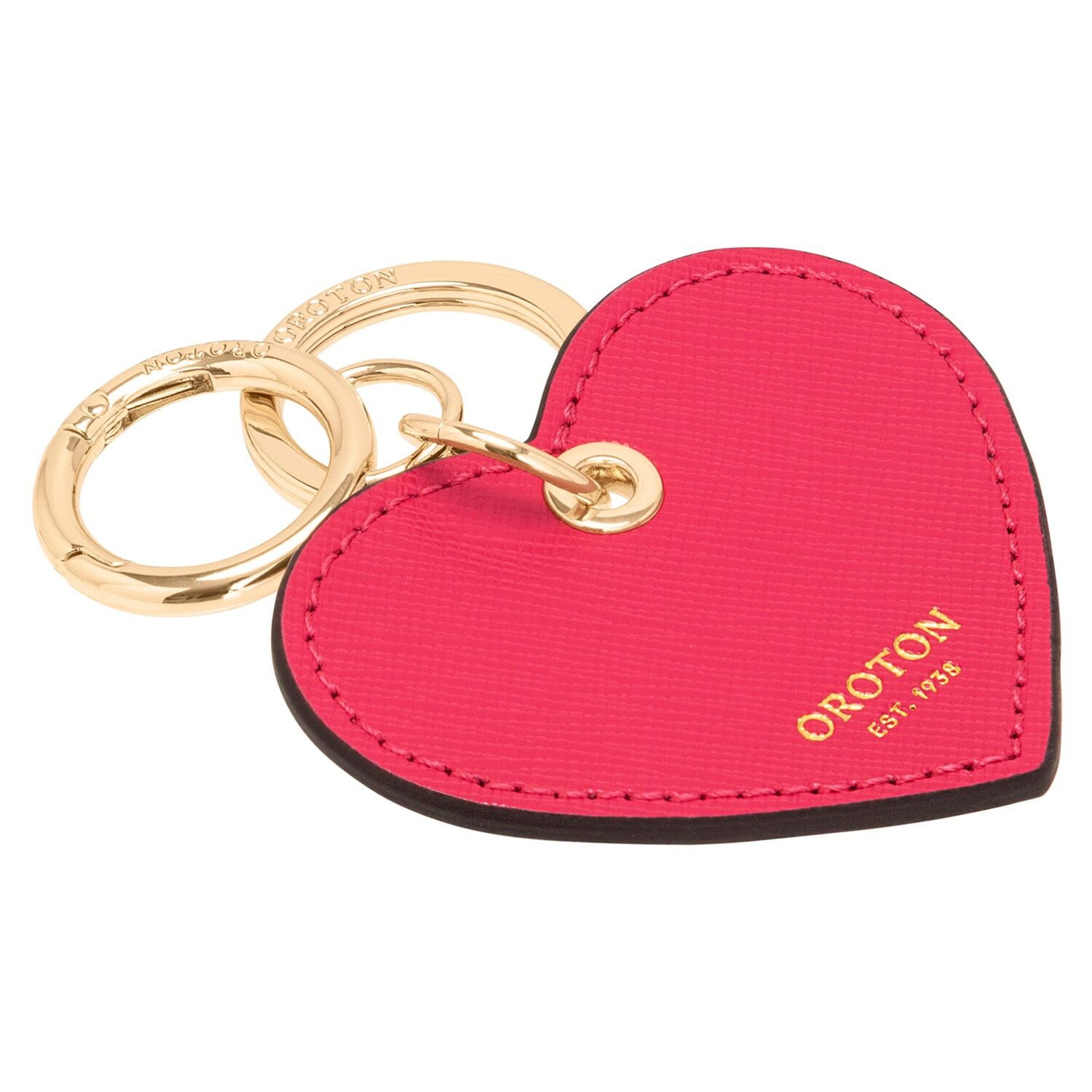 Oroton Inez Heart Keyring Peony Pink | Oroton