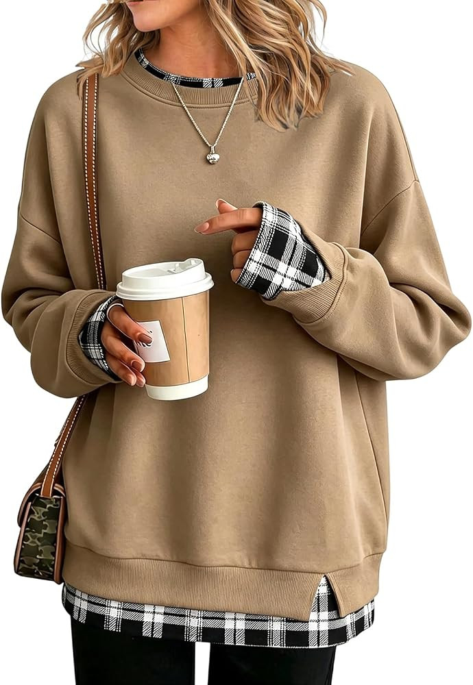 Mock Neck Sweatshirts for Women Cute Long Sleeve Oversized Sweatshirt | Amazon (US)
