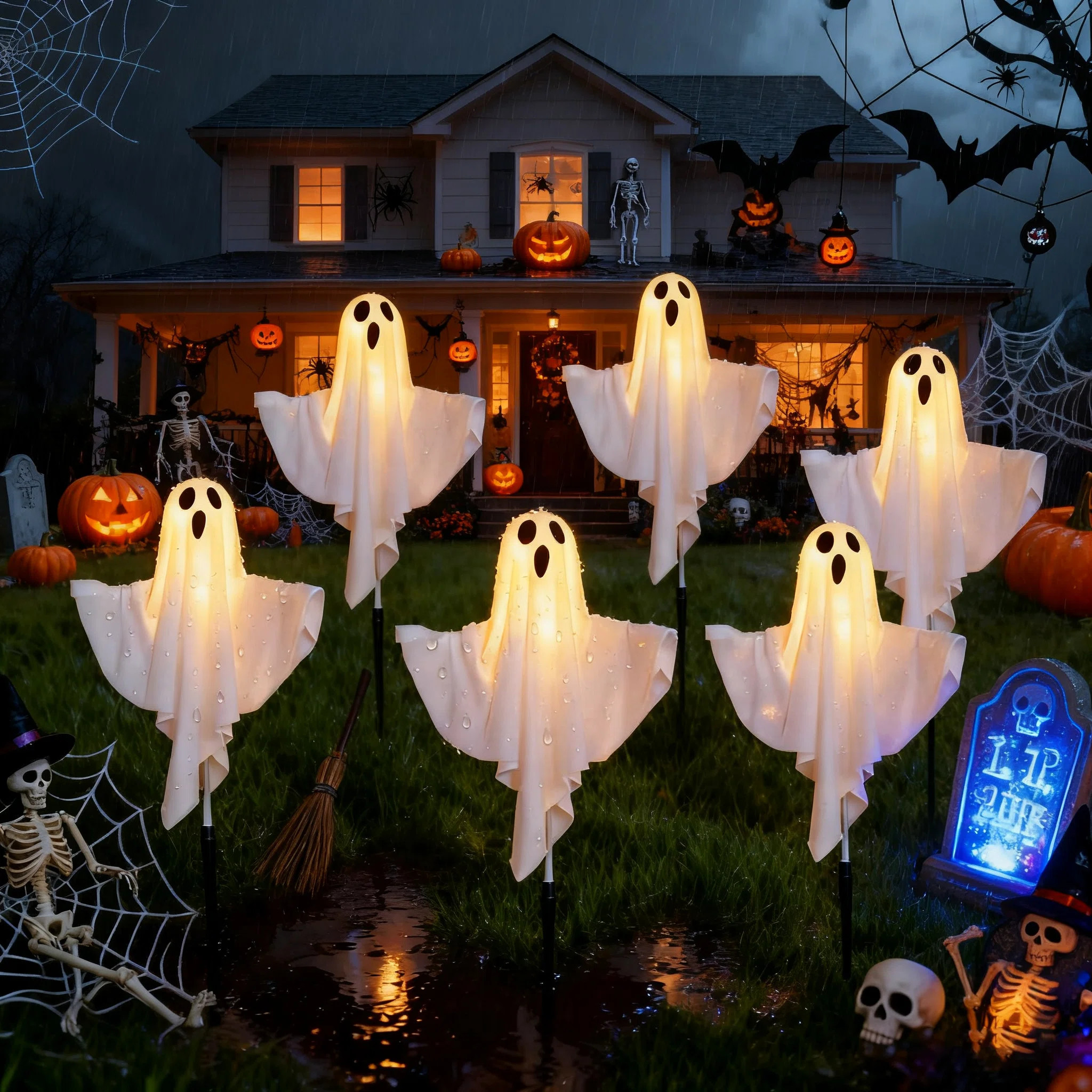 Aaronam Halloween Ghost Outdoor Solar Lights(6-pack) For Garden Led Landscape Lighting | Wayfair | Wayfair North America