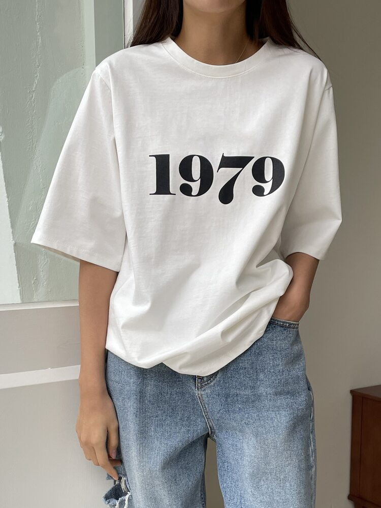 DAZY Letter Graphic Drop Shoulder Tee | SHEIN