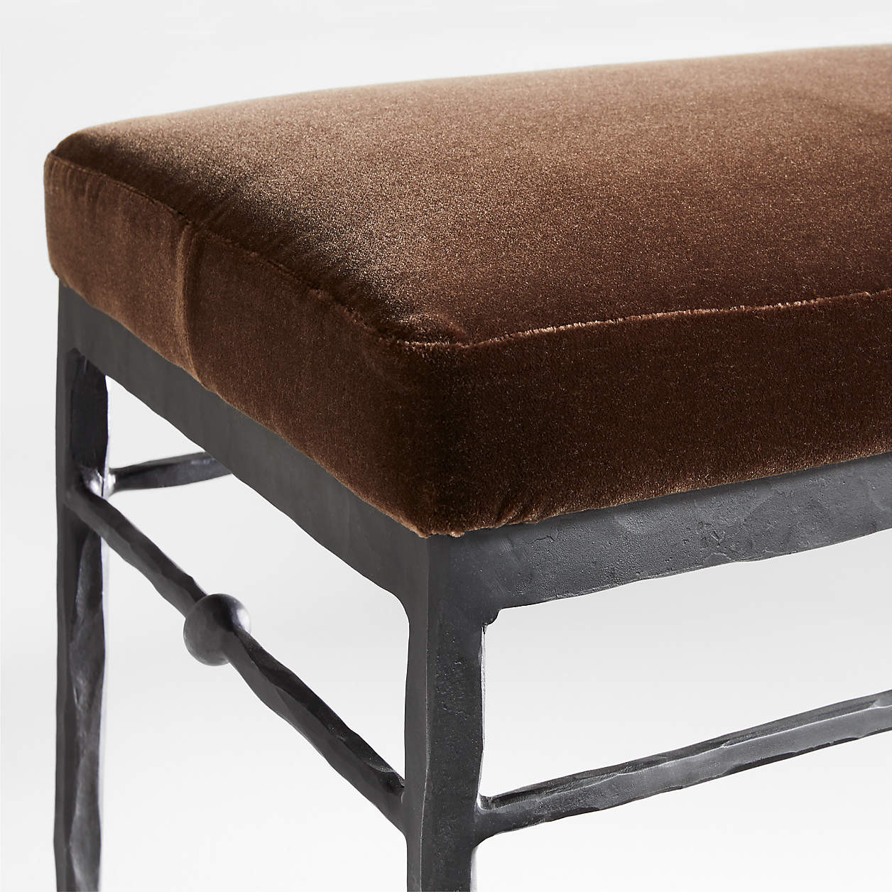 Rodin Brown Velvet Bench by Athena Calderone + Reviews | Crate & Barrel | Crate & Barrel