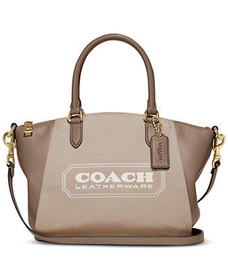 COACH Badge Jacquard Elise Satchel with Convertible Straps & Reviews - Handbags & Accessories - M... | Macys (US)