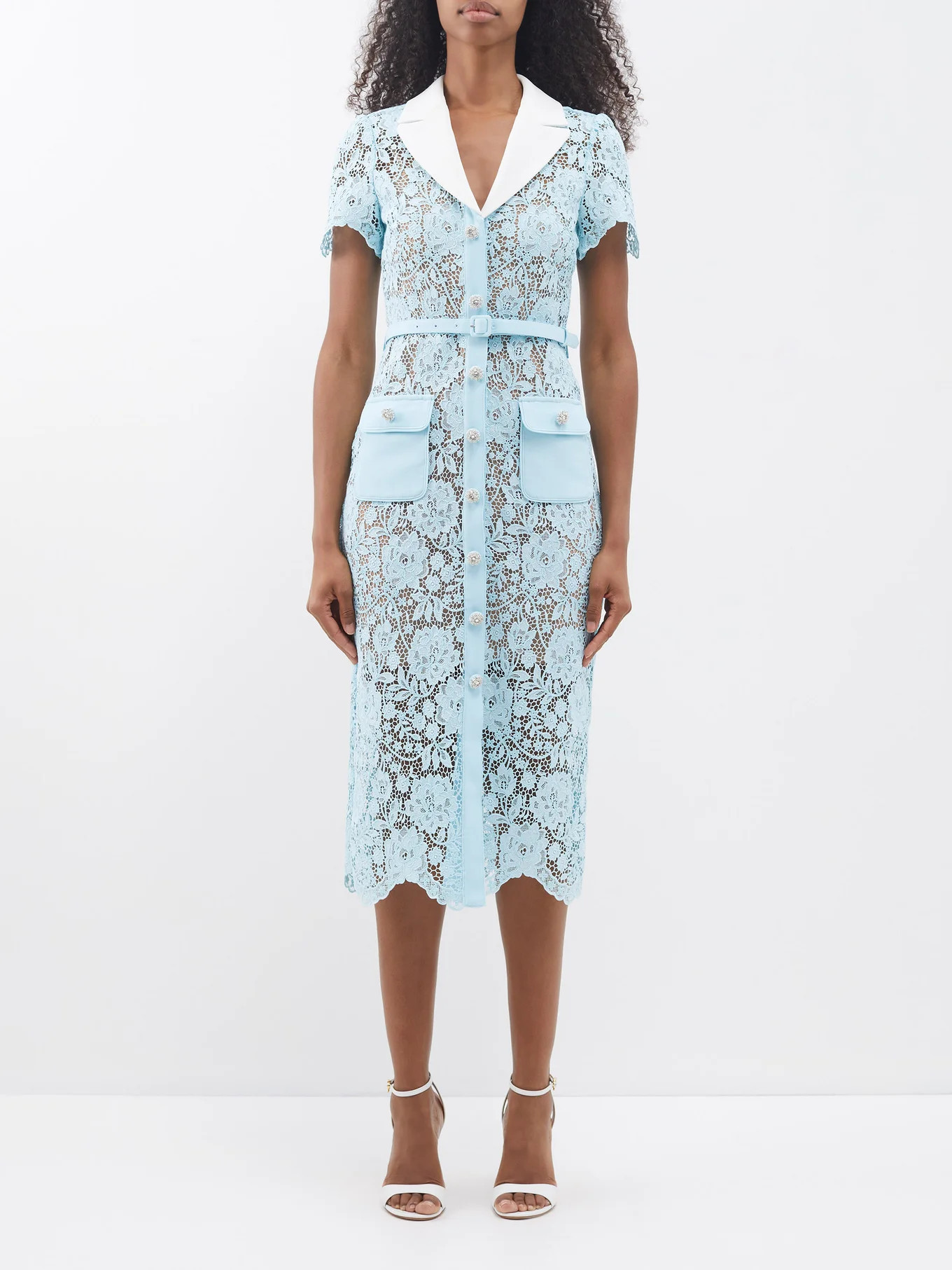 Crystal-embellished guipure-lace midi dress | Matches (APAC)