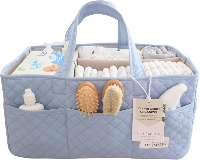 Baby Diaper Caddy Organizer, Quilted Nursery Storage Organizer for Newborn Essentials and Diaper ... | Amazon (US)