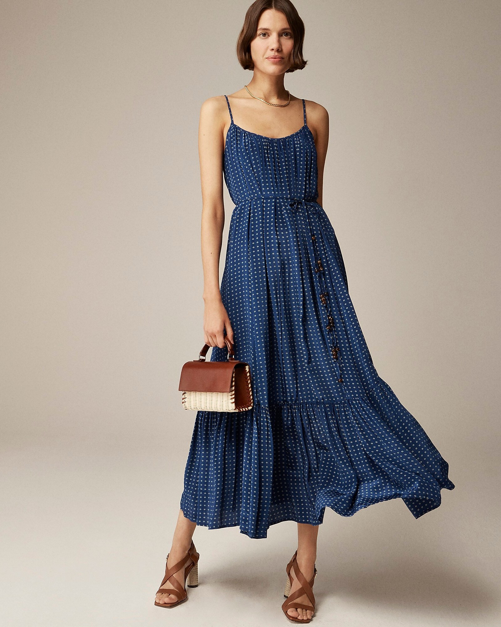 Pre-order Caspia dress in dot crepe de chine | J. Crew US