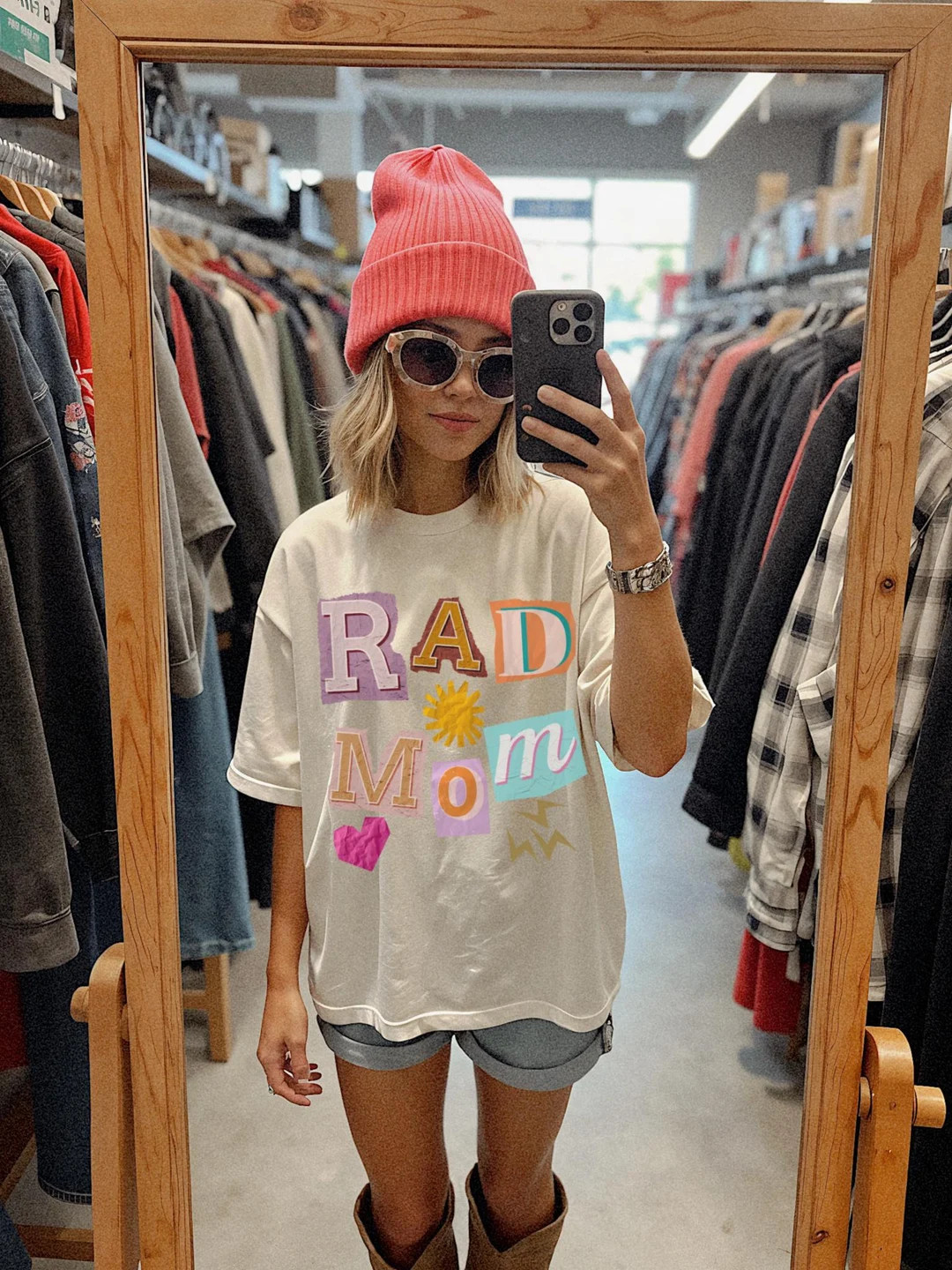 Rad Mom Comfort Colors Unisex Garment-dyed T-shirt, Ransom Note Style Design, Sun Heart Lightning... | Etsy (US)