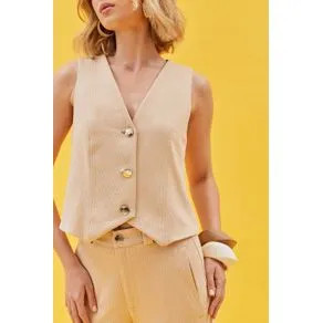 Colete Malha Nervuras - Bege Clean BEGE CLEAN | OffPremium (BR)