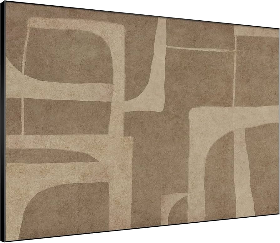 SIGNWIN 60"x72" Extra Large Framed Wall Art Abstract Geometric Neutral Beige Print for Home Livin... | Amazon (US)