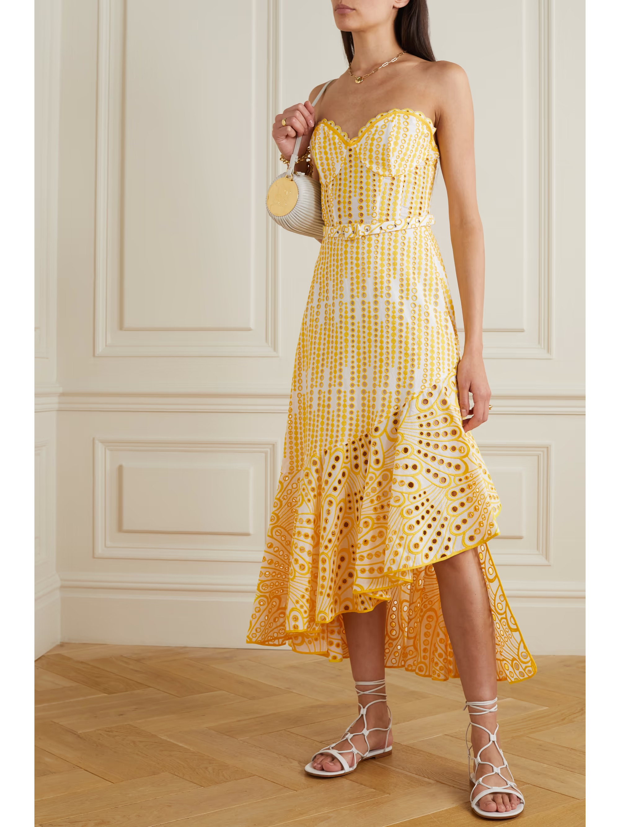 Aurora strapless asymmetric broderie anglaise cotton-blend maxi dress | NET-A-PORTER APAC
