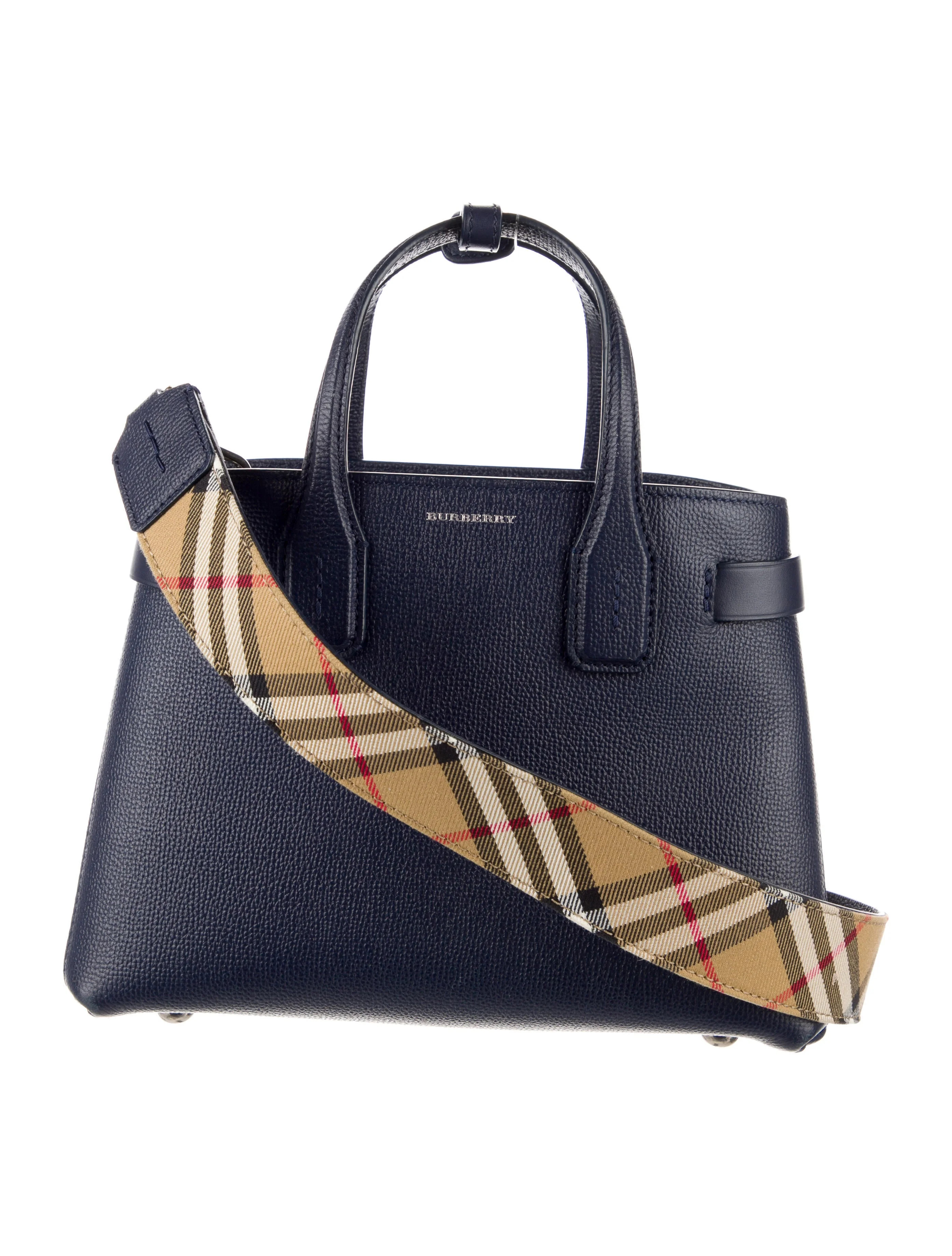 Leather House Check Small Banner Tote Bag | The RealReal