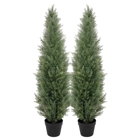 DR.Planzen Artificial Cedar Tree 2 Pack 3 ft Outdoor Artificial Topiary Cedar Plants Fake Tree UV... | Walmart (US)