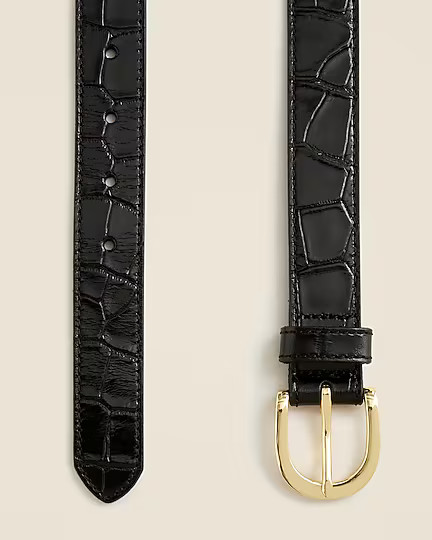 Classic belt in croc-embossed leather | J. Crew US