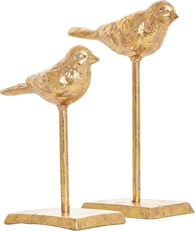 Deco 79 Metal Bird Decorative Sculpture Home Decor Statues with Gold Foil Texturing, Set of 2 Acc... | Amazon (US)