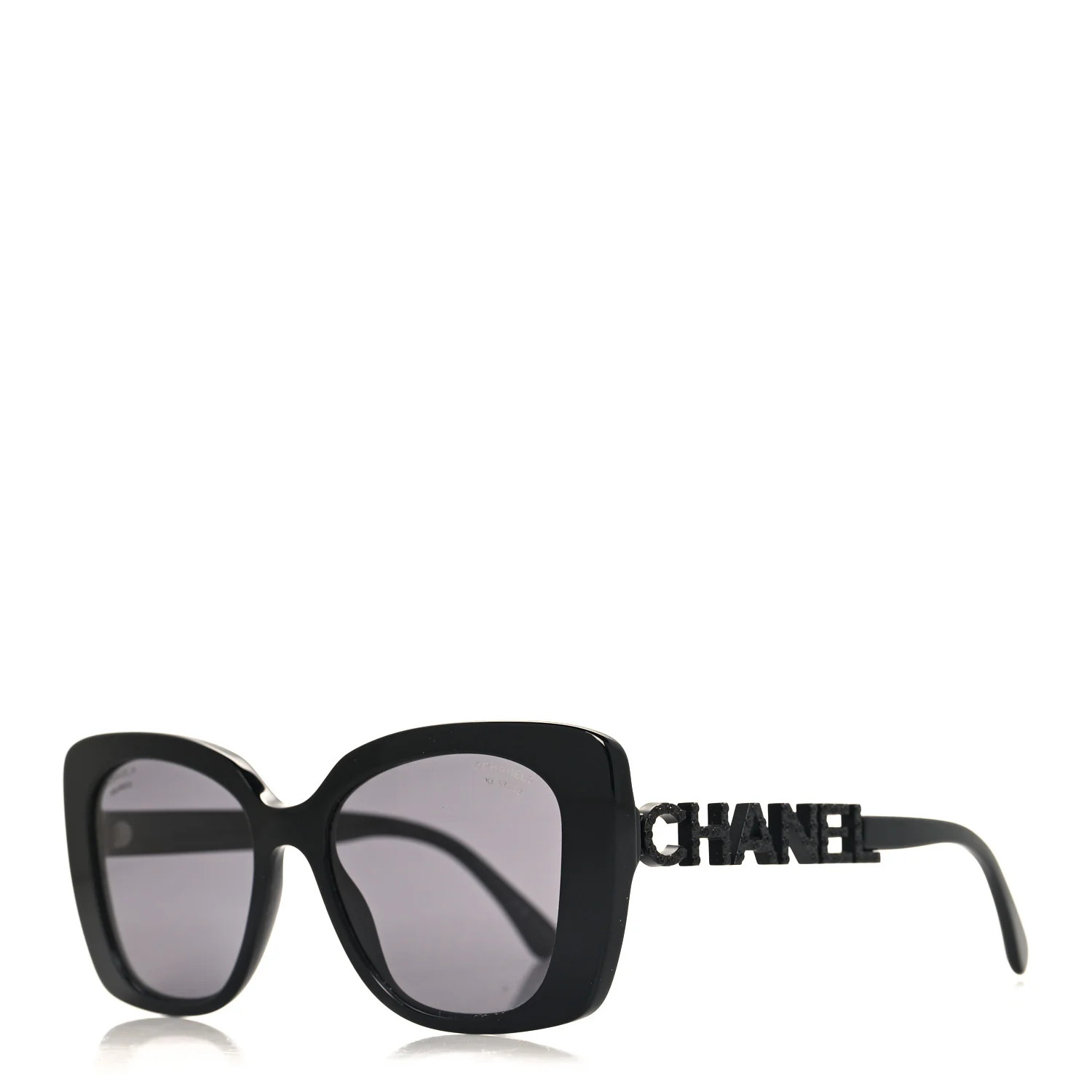 Acetate Strass Polarized Square Sunglasses 5422-B Black | FASHIONPHILE (US)
