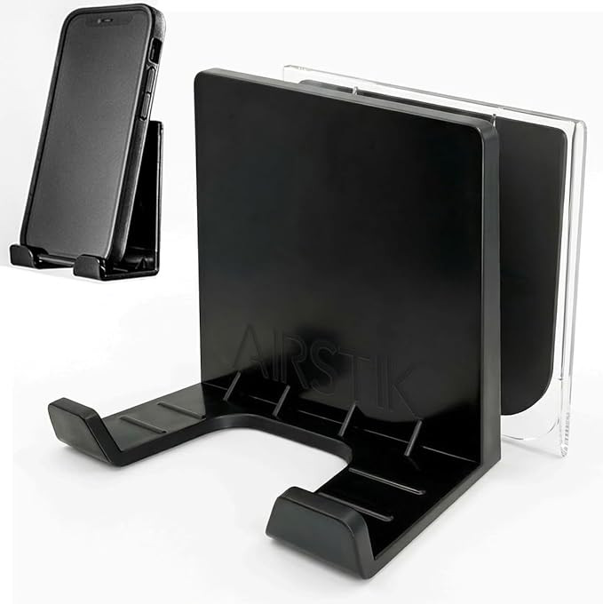AIRSTIK Cell Phone Holder for Glass Shower, Mirror & Window, Black | Amazon (US)